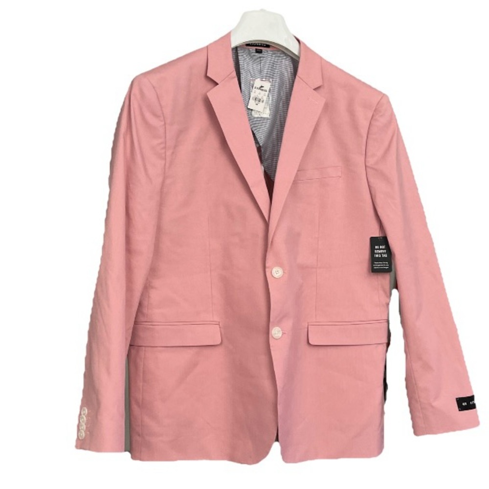 Express Pink Sport Coat with Notched Lapels size 46R extra slim brand new.